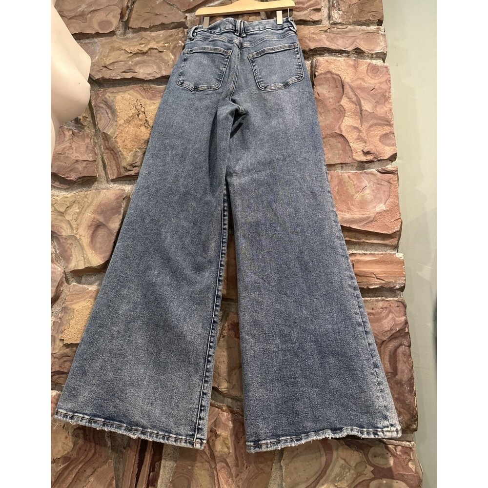 Good American Size 8 / 29 Light Wash Good Waist Palazzo Flare Leg Denim w29/ L32